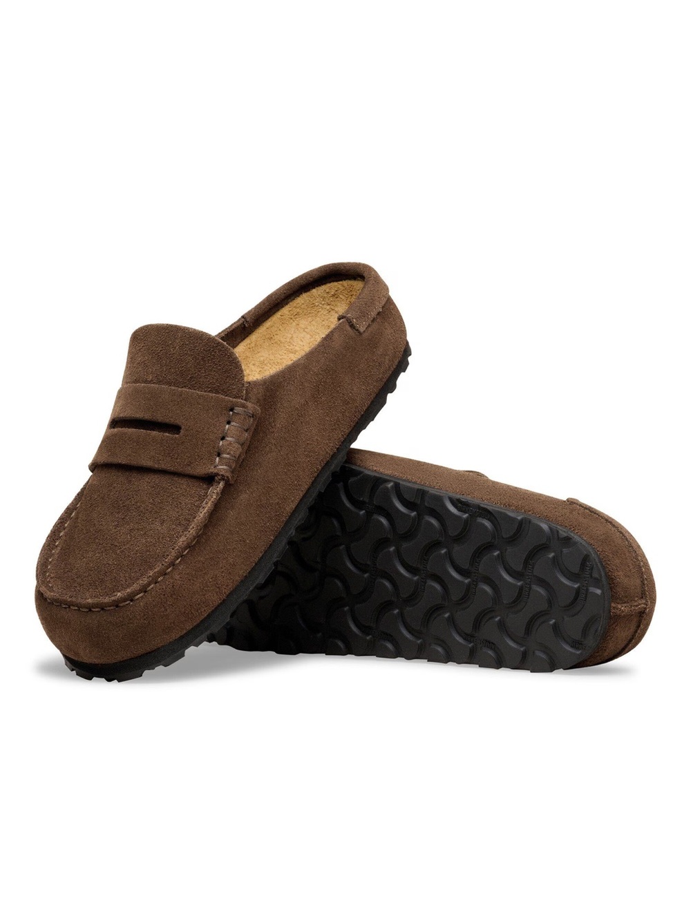 Birkenstock Brown Suede Penny Mule Clogs - Picture 3 of 16